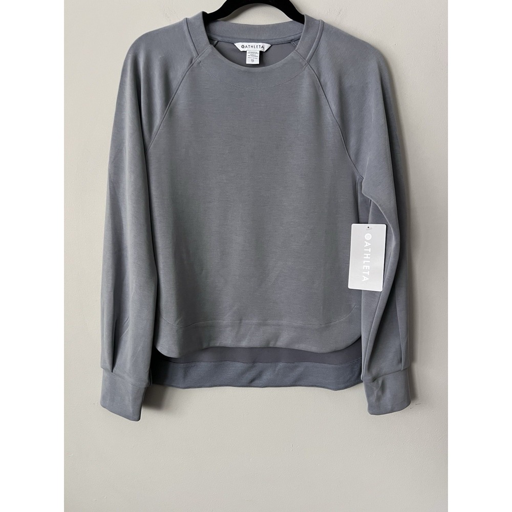 Athleta Seasoft Crewneck Sweatshirt  in Blue Size XS MSRP $89
